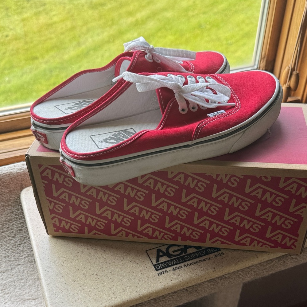 Vans Classic Red and White Canvas Sneakers